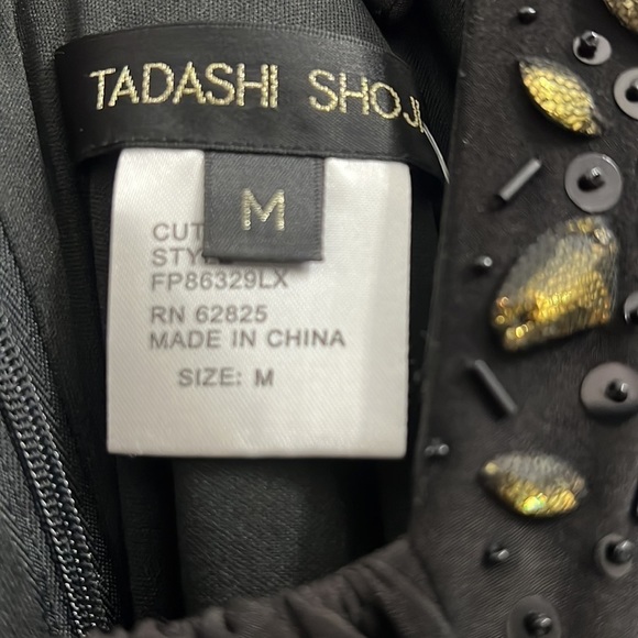 Tadashi SHOJI BLACK EMBELLISHED FORMAL EVENING GOWN.  NWT. SIZE M - Picture 7 of 7